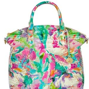 👜NWT!! HARD TO FIND DESIGN! Gorgeous Brahmin Large Duxbury Satchel in Daylily!